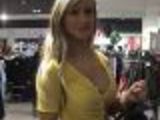Amateur babe fucks at the mall