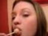Hot chick sucking lolly