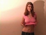 Skinny brunette in pink shirt  merged by sinner netvideogirls