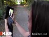 Selfie With Massive Facial In Public - Outdoor Videos