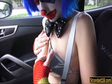  Slim clown Mikayla got free cum on mouth 
