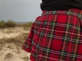  Cum in Panties sex on the beach with schoolgirl 