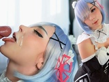  Sexy Maid Rem Sucks and Hard Fucks first Time with Subaru to Cum in Mouth - Cosplay Re:zero 