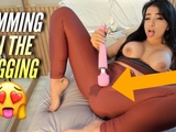 
           Sexy latina reaching the orgasm cumming in her yoga pants FEMALE ORGASM 
        