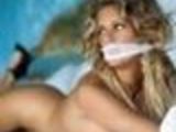 Rachel Hunter is naked and tied up and horny !